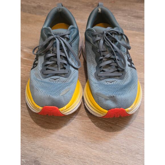 HOKA Bondi 8 Men’s Size 12 – Gray/Yellow – Great Condition main image 8